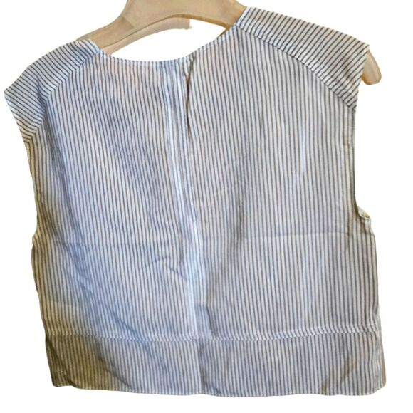 Rag and Bone Striped Silk Sleeveless Top in Tan / White - Picture 7 of 10